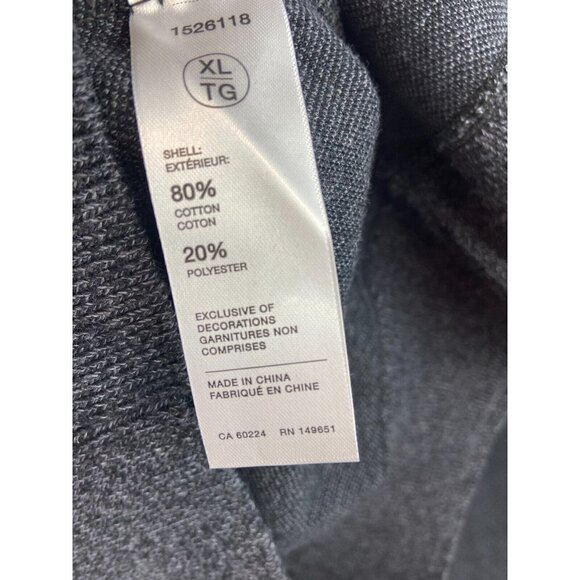 ROBERT GRAHAM Long Sleeve Quarter Zip Neck Shirt Sweater In Dark Grey - Picture 9 of 14